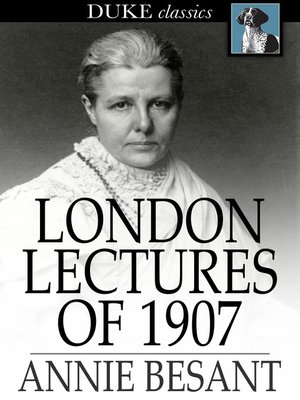 cover image of London Lectures of 1907